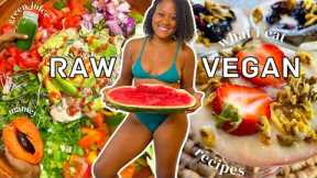 RAW VEGAN WHAT I EAT IN DAY + EASY RECIPES! 🍓🥑🌱