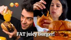 Hungry Mukbangers VS FAT Juicy Burgers!! 🥵🍔🔥 Fast Food Eating Sounds