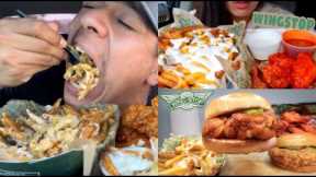 BEST *Wingstop* FAST FOOD MUKBANG SATISFYING COMPILATION *Burger and Fries and Chicken Wings*