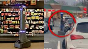 Marty the Robot Escapes a Grocery Store