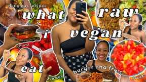 RAW VEGAN WHAT I EAT IN A DAY + FULLY RAW BURGER RECIPE (savory + delicious)