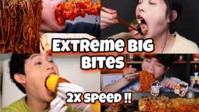 Mukbangers Taking Extreme Big Bites in 2x Speed | Asmr Fast Motion Viral Eating compilations