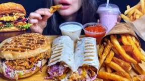 ASMR FAST FOOD *FRIED CHICKEN BURGER/SANDWICH + FRIES MUKBANG (No Talking) EATING SOUNDS