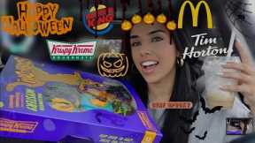 Eating only HALLOWEEN Fast Food Items For 24 Hours!
