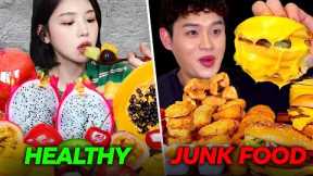 HEALTHY FOOD vs JUNK FOOD Mukbangs!