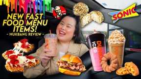 Trying New Fast Food Menu Items Mukbang (KFC Chizza, Sonic Pork Cheeseburger + More) 먹방 Eating Show!