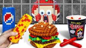 Mukbang LEGO Fast Food :  Prison Food! Eating Inmates Last Meals? - Stop Motion & ASMR Video