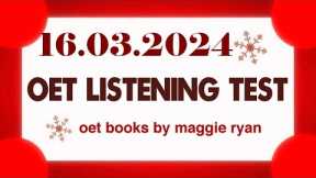 OET LISTENING TEST 16.03.2024 maggie ryan #oet #oetexam #oetnursing #oetlisteningtest