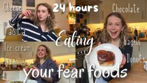 24 hours eating my followers’ fear foods- ed recovery chats, advice & lots of yummy food
