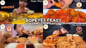 ASMR | POPEYES FEAST MUKBANG COMPILATION | ONE OF BEST FAST FOOD RESTAURANT EATING SHOW | BIG BITES