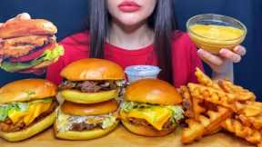 ASMR FAST FOOD | EATING CHEESY BURGERS + CRISPY FRIES MUKBANG