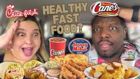 We Ate ONLY HEALTHY FAST FOOD Items ALL DAY! [Food Challenge]