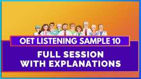 OET LISTENING SAMPLE WITH EXPLANATION - 10 | LISTENING WITH MIHIRAA