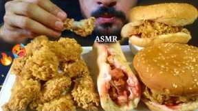 ASMR: EATING SPICY KFC FAST FOOD,ZINGER BURGER,SHAWARMA,WINGS |MUKBANG SHOW