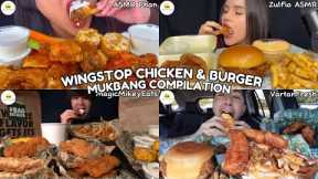 ASMR | WINGSTOP CHICKEN & BURGER MUKBANG COMPILATION | BEST FAST FOOD EATING SHOW | CRUNCHY ASMR |